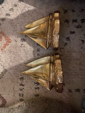 Brass Sailboat Bookends